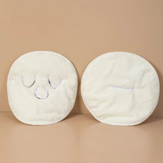 Face -Shaped Towel Facial Towel White Moisturizing and Hydrating Beauty Salon and Cold Hot Compress Mask Thickened Face Towel